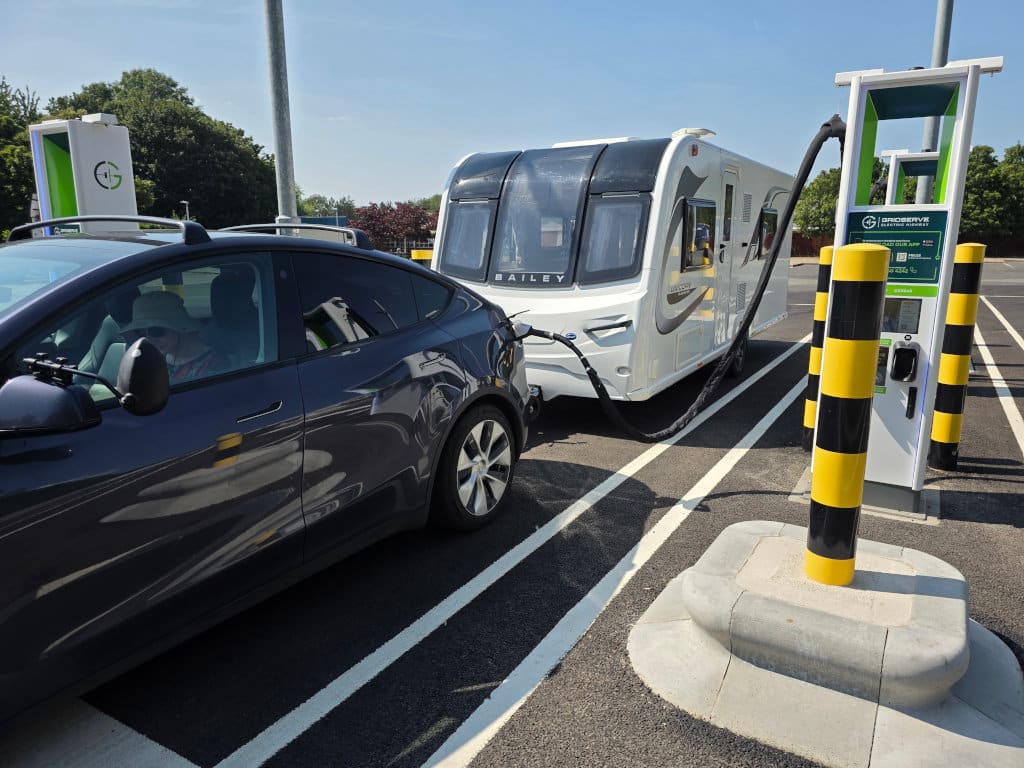 EV and Caravan at Gridserve Tamworth