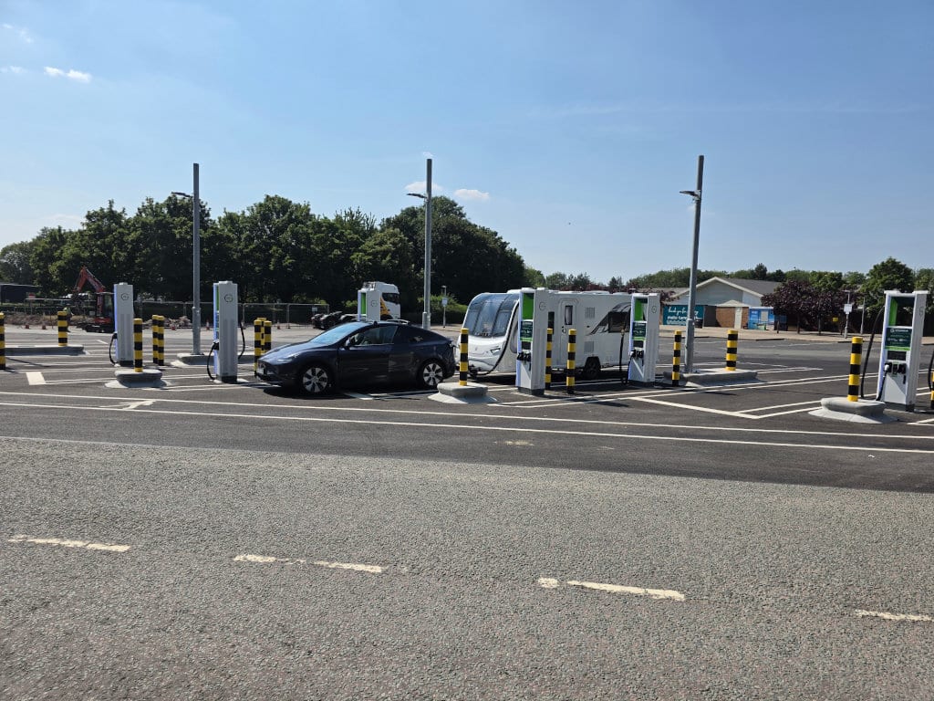 EV and Caravan at Gridserve Tamworth